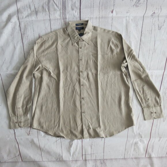 Hathaway Micro Fiber Suede Colossus Button Down Long Sleeve Shirt - Size XL - Picture 1 of 5